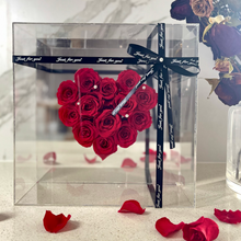 Load image into Gallery viewer, Heart Shaped Preserved Rose Acrylic Box Rose Pulse
