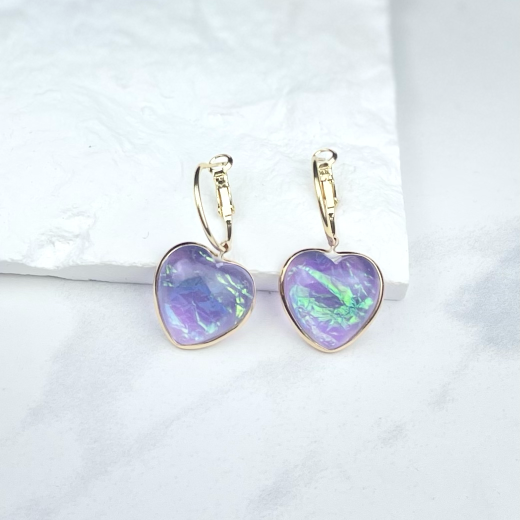 Purple Heart Earrings