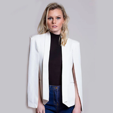 Load image into Gallery viewer, Women Cape Blazer in White/Black
